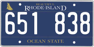 RI license plate 651838