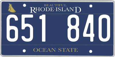RI license plate 651840