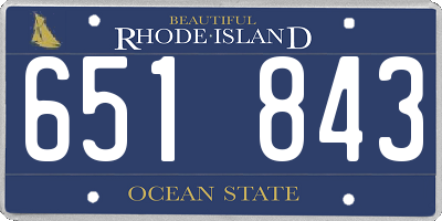 RI license plate 651843