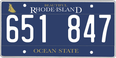 RI license plate 651847