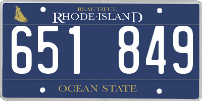 RI license plate 651849