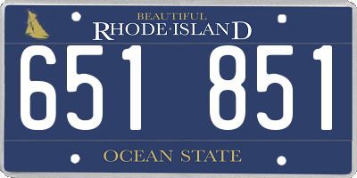 RI license plate 651851