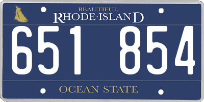 RI license plate 651854