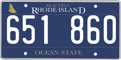 RI license plate 651860