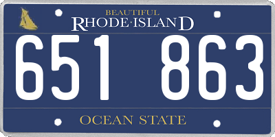 RI license plate 651863