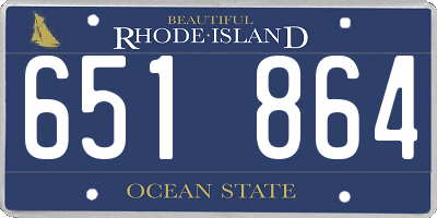 RI license plate 651864