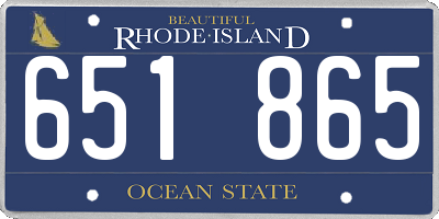 RI license plate 651865