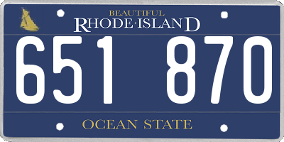 RI license plate 651870