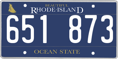 RI license plate 651873