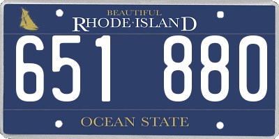 RI license plate 651880