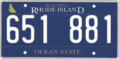 RI license plate 651881