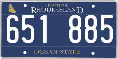RI license plate 651885
