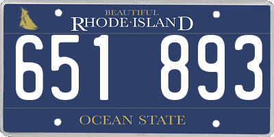 RI license plate 651893