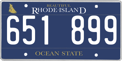 RI license plate 651899