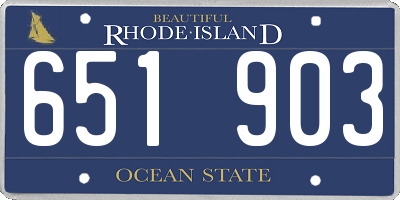 RI license plate 651903