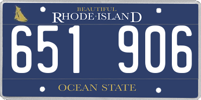 RI license plate 651906