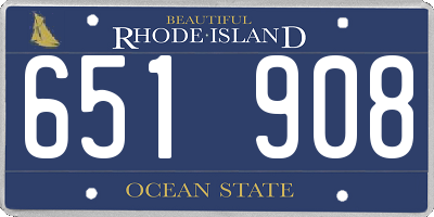 RI license plate 651908