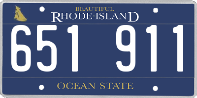 RI license plate 651911