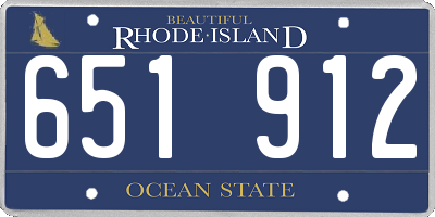 RI license plate 651912