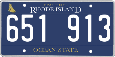 RI license plate 651913