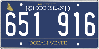 RI license plate 651916