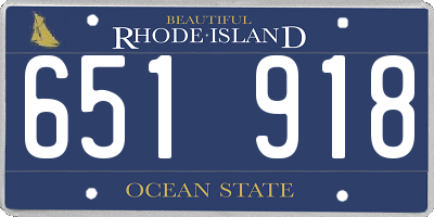 RI license plate 651918
