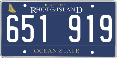 RI license plate 651919