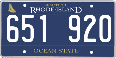 RI license plate 651920