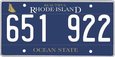 RI license plate 651922