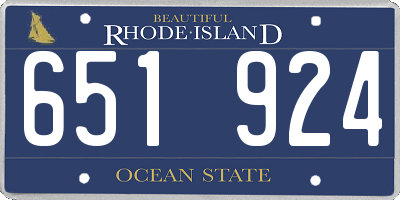RI license plate 651924
