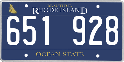 RI license plate 651928