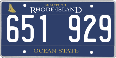 RI license plate 651929