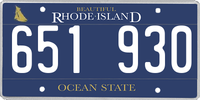 RI license plate 651930