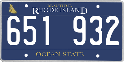 RI license plate 651932
