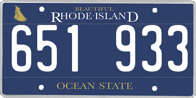 RI license plate 651933