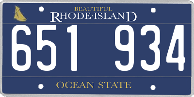 RI license plate 651934