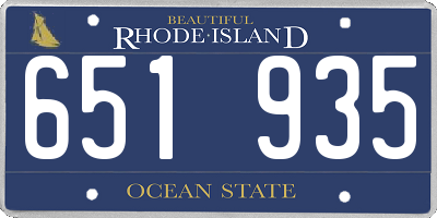 RI license plate 651935
