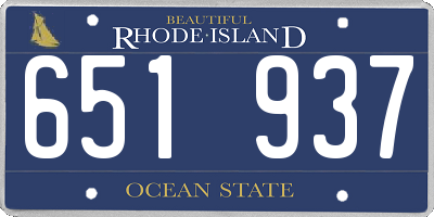 RI license plate 651937