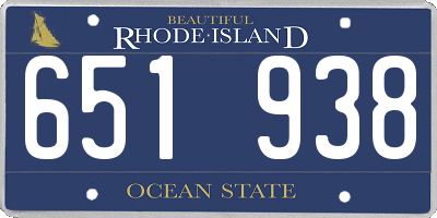 RI license plate 651938
