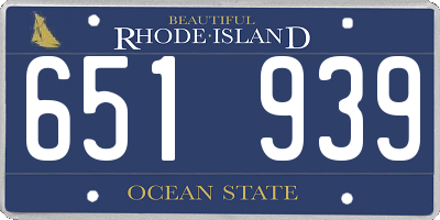 RI license plate 651939