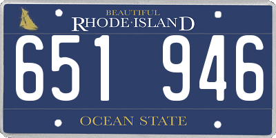 RI license plate 651946