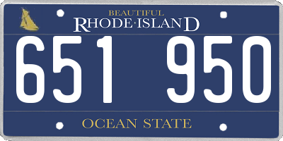 RI license plate 651950