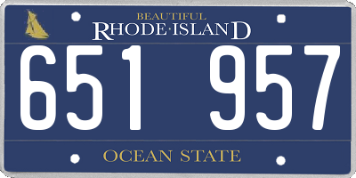 RI license plate 651957