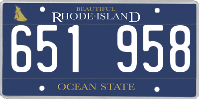 RI license plate 651958