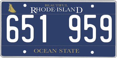 RI license plate 651959
