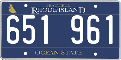 RI license plate 651961