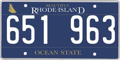 RI license plate 651963