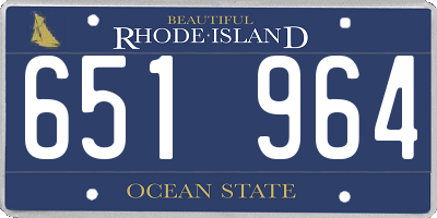 RI license plate 651964
