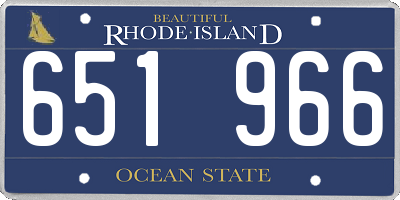 RI license plate 651966