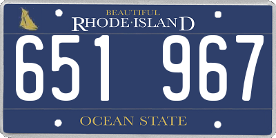 RI license plate 651967